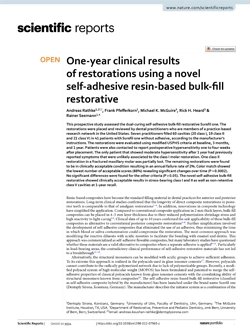 One‑year clinical results of restorations using a novel self‑adhesive resin‑based bulk‑fill restorative